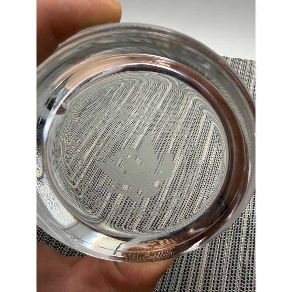 US House of Representatives Glass Paperweight Etched Great Seal 3.5 Inch Clear - Picture 13 of 13